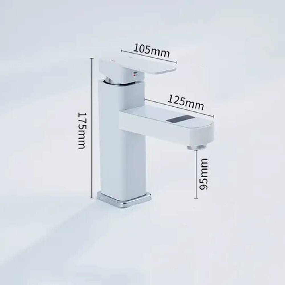 Смеситель для раковины с цифровым дисплеем для контроля температуры, Белый