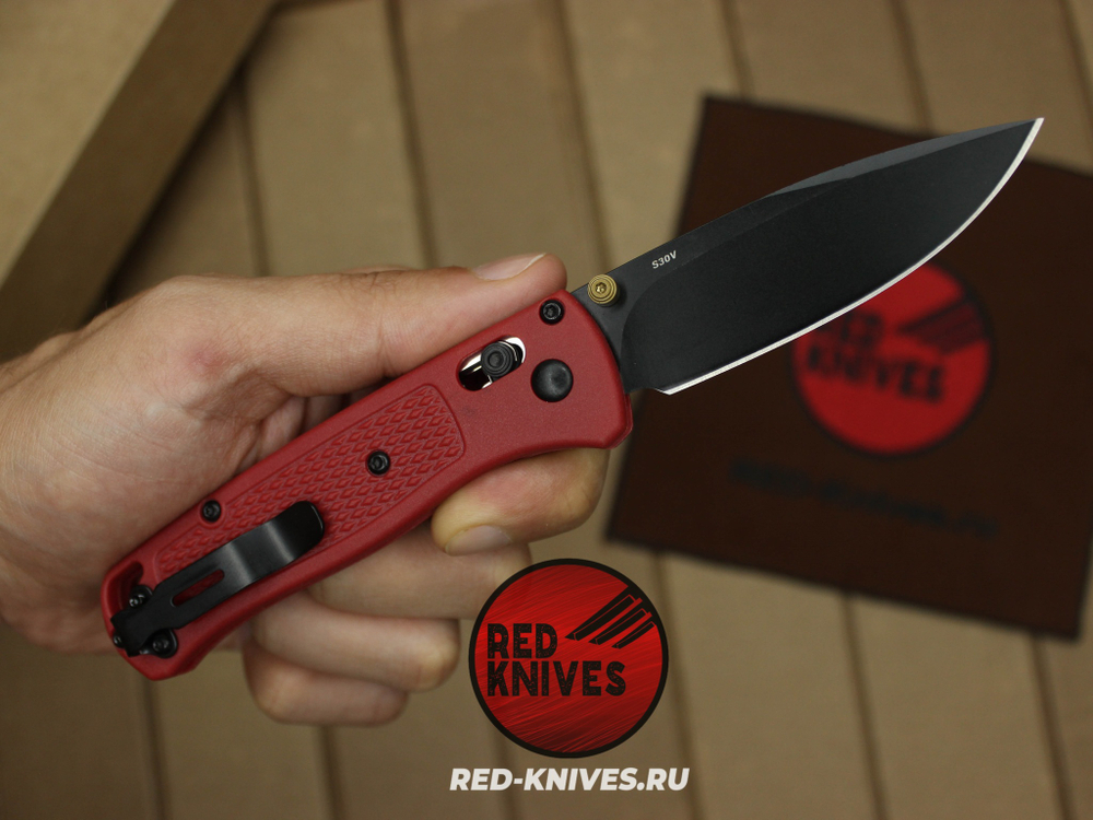 Нож Benchmade 535 Bugout - нейлон бургунди, черный клинок RK/Н126
