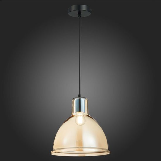 SLE114723-01 Подвес Черный/Янтарный E27 1*60W BACCHI