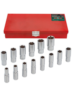 Набор головок глубоких 14пр. 1/2''в мет.кейсе RockForce RF-4143-5