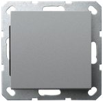 Выключатель одноклавишный 10A 250V~ с накладкой, цвет Алюминий