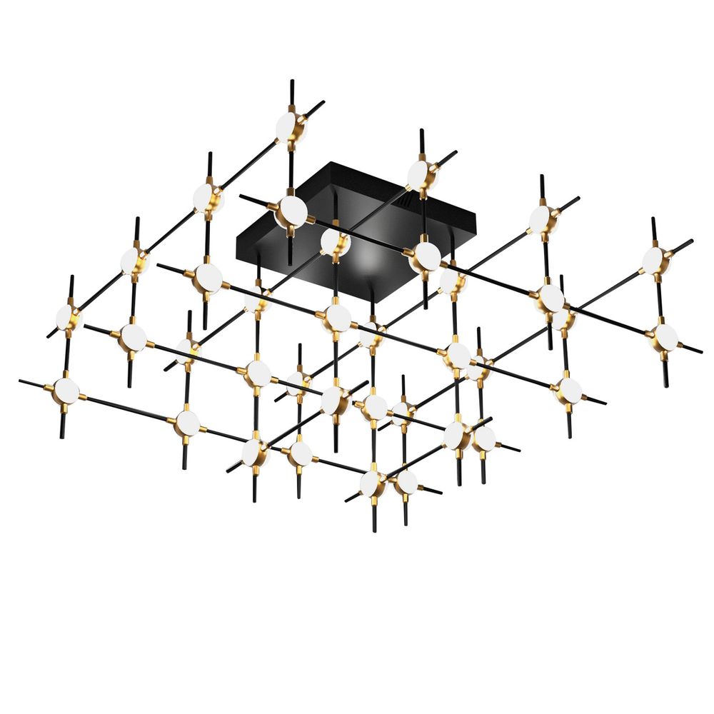 Потолочный светильник Molecular 36 black/gold