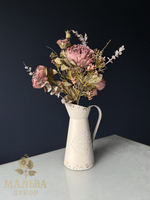 Букет античных пионовидных роз 59 см