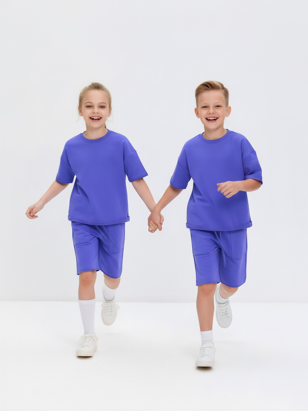 Костюм оверсайз с футболкой и шортами