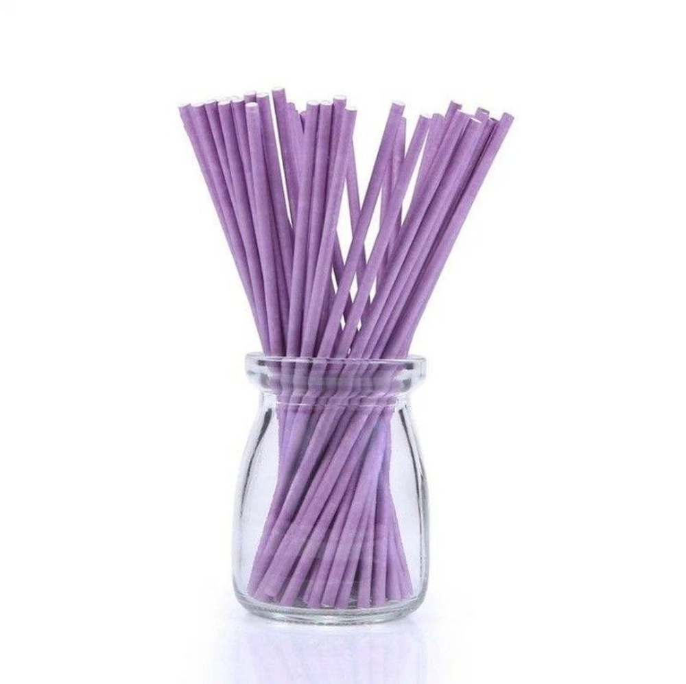Палочки бумажные для Cake pops (фиолетовые, 15 см, 100 шт)