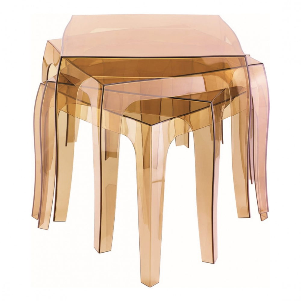 Столик пластиковый журнальный Siesta Contract Queen, янтарный