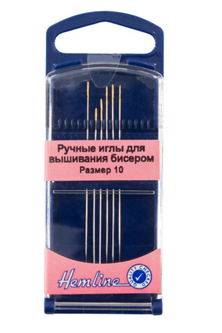 Иглы для вышивания бисером в пластиковом контейнере №10, 6 шт (10013160/041220/0699185/1_Китай)
