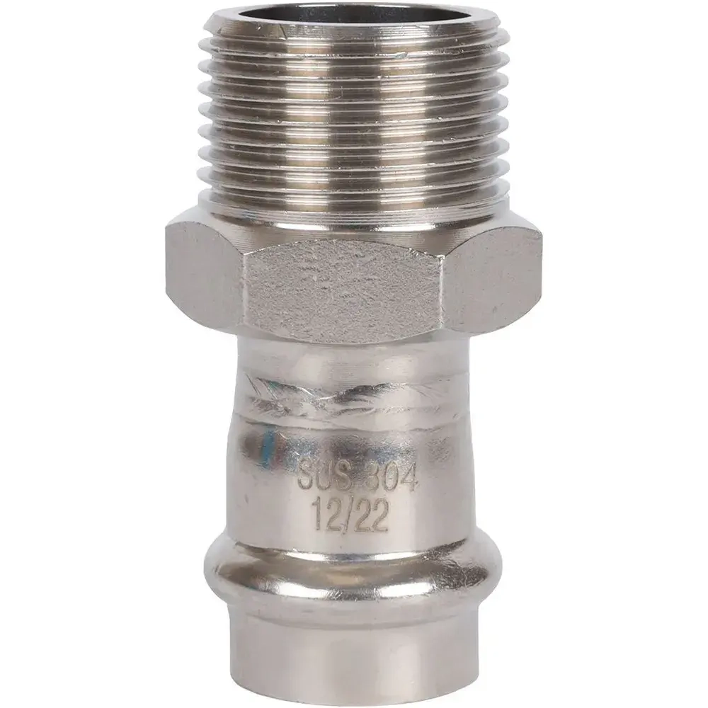 ROMMER Переходник с НР 18x3/4" из нержавеющей стали прессовой