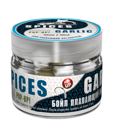 Бойлы насад. плав. двух цв. Sonik Baits SPICES-GARLIC Fluo Pop-ups 14мм 90мл