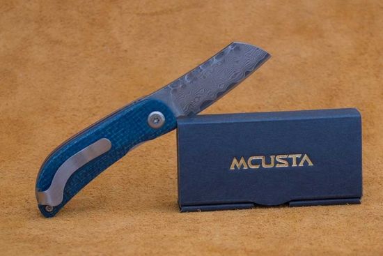 Складной нож Mcusta Petit damascus c клинком из стали VG-10 San Mai (Laminated Stainlesss Damascus) рукоять Micarta