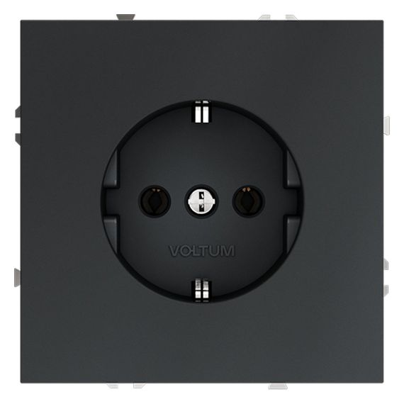 Розетка встраиваемая Voltum S70 с заземлением 16А, (графит) VLS040107