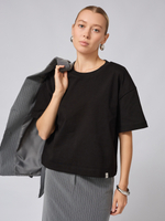 Футболка оверсайз укороченная из 100% хлопка