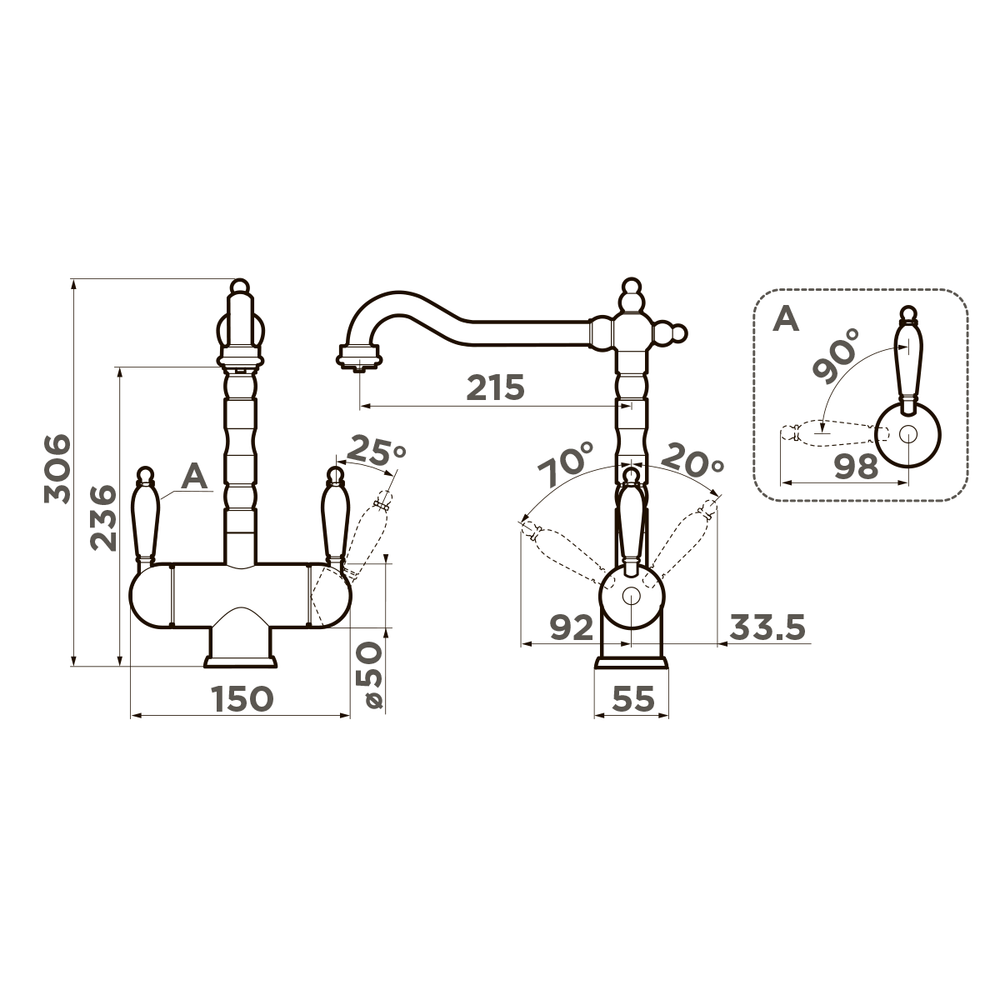 Смеситель для кухни Omoikiri Amagasaki-G Золото 4994019