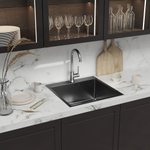 Мойка настол.монтаж 50х50 (3,0) вып 3 1/2  MIXLINE PRO 20см с сифоном (черный графит НАНО декор)