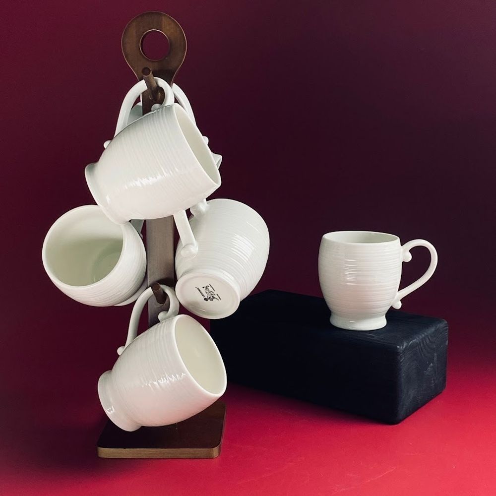 Lenardi 235-072 Набор из 6 кружек 280мл на подставке TROPICAL в под.уп.(х6)Фарфор