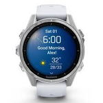 Смарт-часы Garmin Fenix 8 Amoled 43мм Silver c белым силиконовым ремешком, 010-02903-00