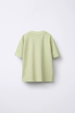 ZARA ФУТБОЛКА С НАДПИСЬЮ, ЛАЙМОВЫЙ