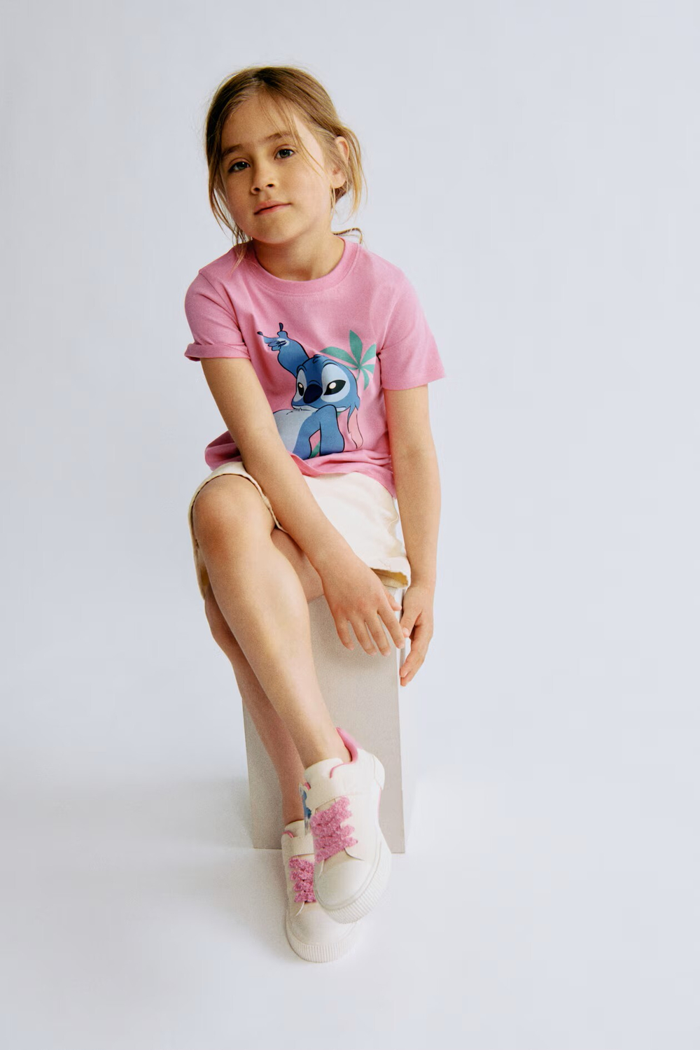 H&M Набор из трех хлопковых футболок с принтом, розовый