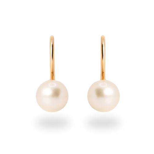 Серьги из красного золота 585 пробы с жемчугом