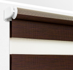 Рулонная штора - День-Ночь - Ткань: "Канзас" - цвет: шоколад