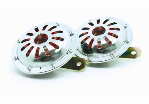 Сигнал звуковой 12 В (диски) 335/435Гц 125 мм хром/красный AVS Electric 1046