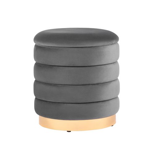 Пуф Франсис с ящиком велюр серый