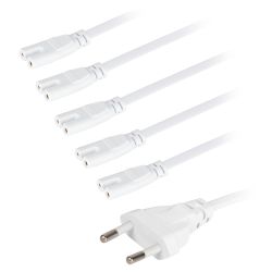 Разветвитель сетевой для линейных светильников ЭРА 5х IEC C7 2pin+timer на 5 точек с таймером 4, 8, 12H 2 м