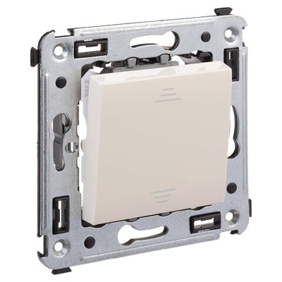 Переключатель одноклавишный в стену, "Avanti", "Ванильная дымка"