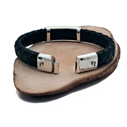 Серебряный браслет на магнитном замке Плас.чекан.12х5