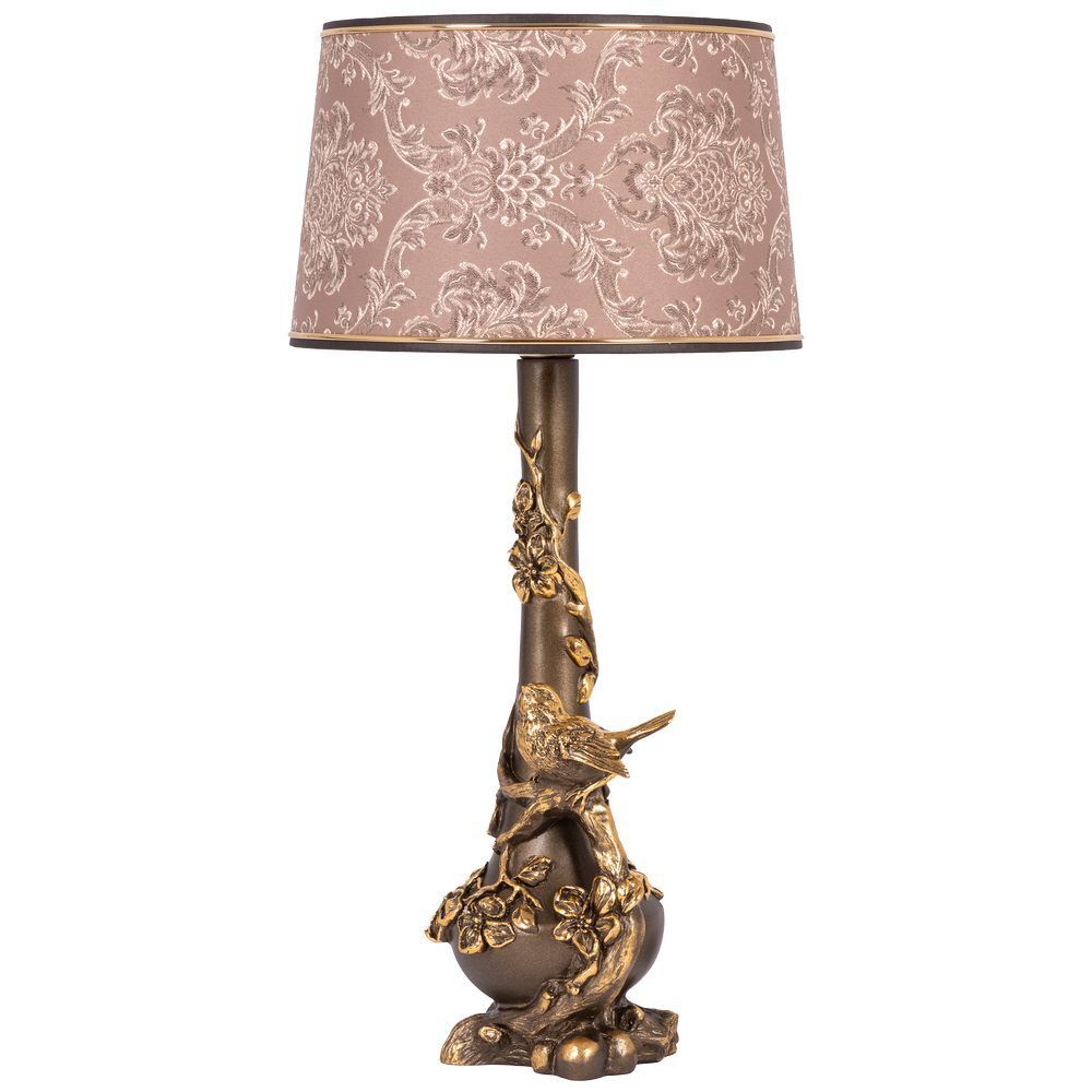 Настольная лампа Терра Бронза с абажуром Тюссо Vatican (Ватикан) Корица