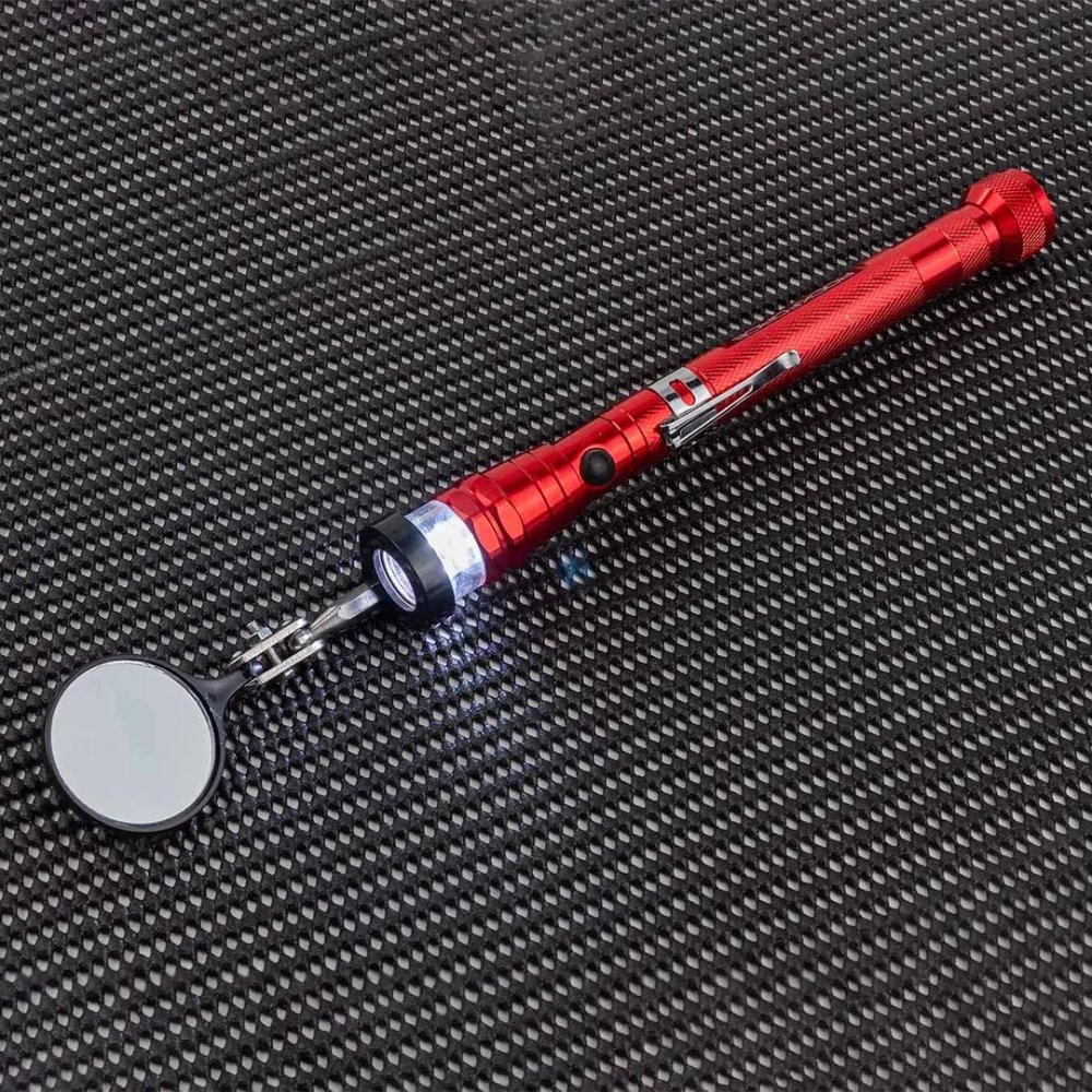 Фонарь телескопический магнитный в комплекте с зеркалом смотровым, 2пр.(3LED, 2.27кг, диам.35мм, L:186-590мм), в блистере RockForce##Rock FORCE RF-686A2