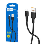 Кабель USB - TypeC DENMEN D06T 2.4A (черный) 1м