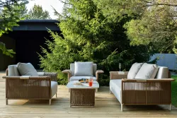 "Мальдивы" лаунж-зона из искусственного ротанга, цвет соломенный