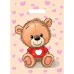 Пакет ПЭ с вырубной ручкой 29см Медвежонок Артпласт (х50) (комплект 50 шт)