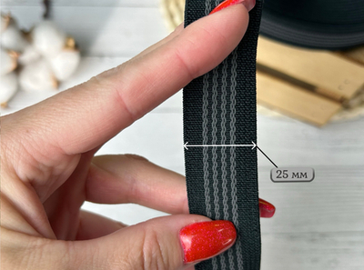 Резинка 2,5см с латексом черная