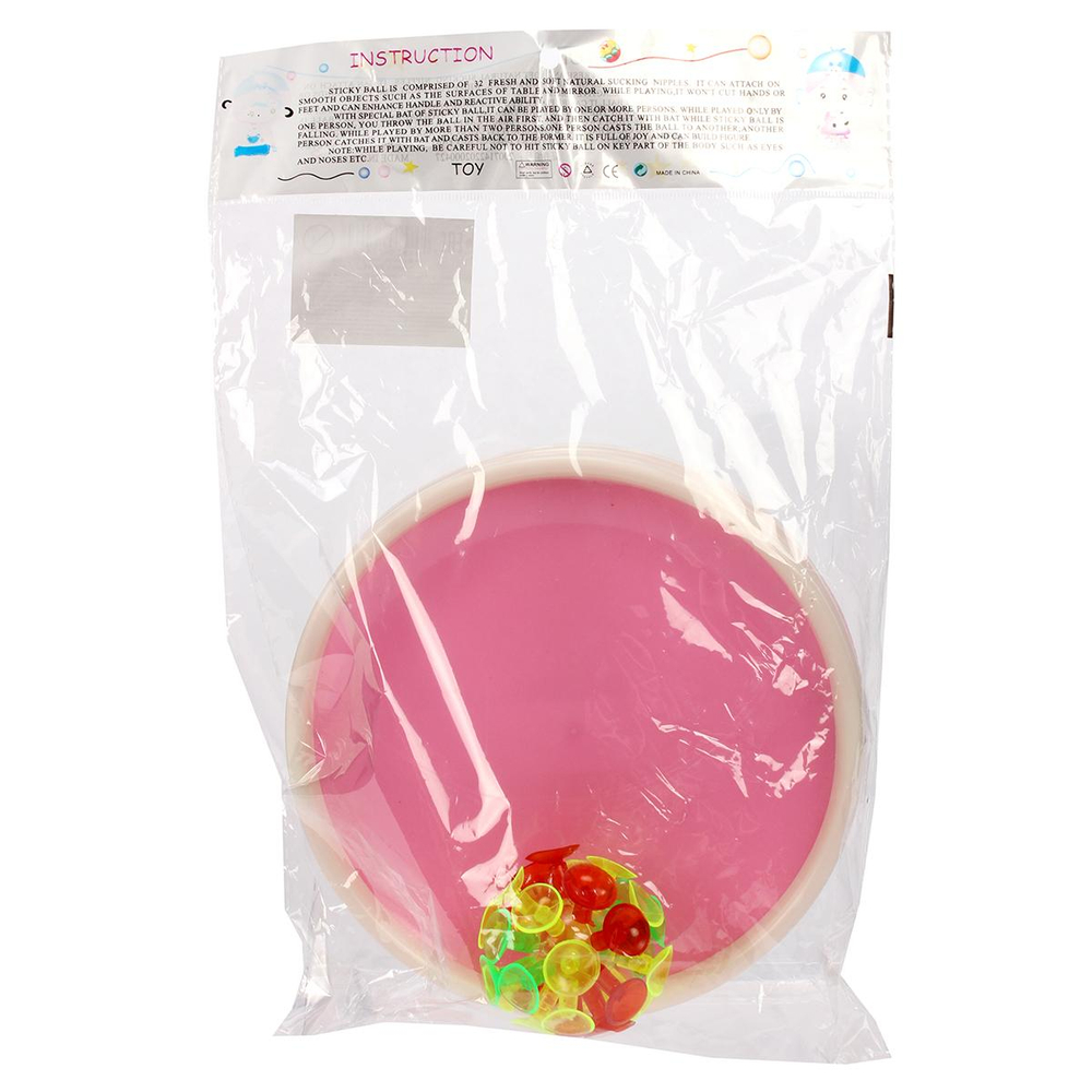 Фрисби д-18 см с липучкой 3 микс цветов, пакет с-30901