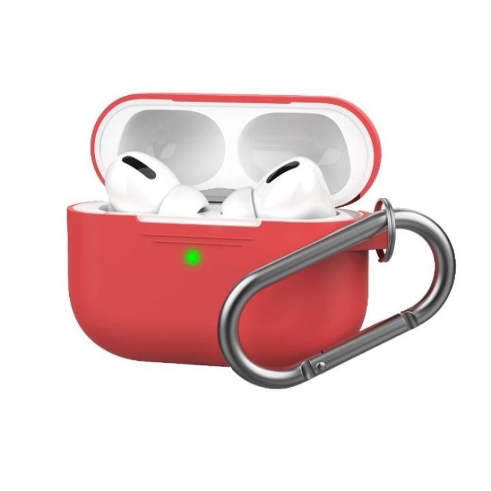 Чехол для наушников Airpods Pro Zibelino с карабином red