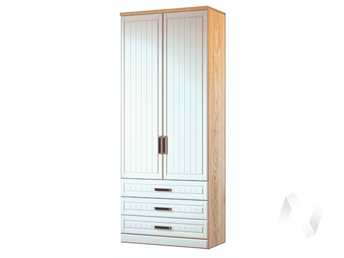 Шкаф 2-х створчатый с ящиками секция-9 НКМ Венеция-1 (дуб сонома/белое дерево)