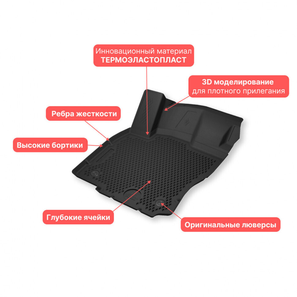 Коврики EVA 3D для Toyota Camry Vll XV50 2011-18 Delform Premium EVS-1411