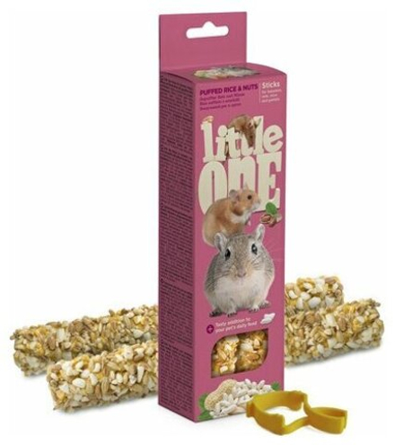 ЛИТЛ ВАН Палочки для хомяков, крыс, мышей и песчанок с воздуш рисом и орехами коробка 2*55г