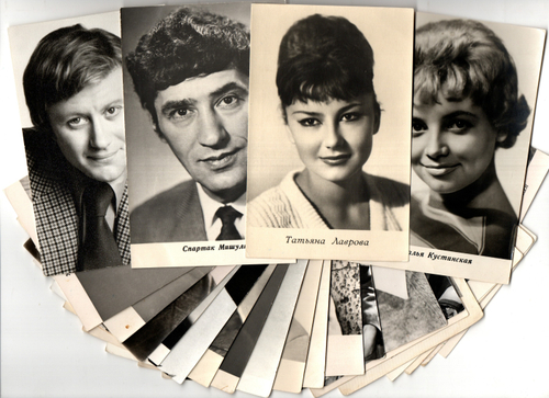 №83 Открытки Артисты и актёры СССР 1960–1970-е г. 25 штук. Чёрно-белые, чистые, без повторов