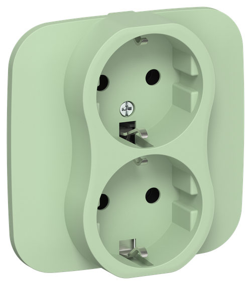 FLITE Розетка 2-местная с заземлением без защитных шторок 16А РС12-0-А-ФлФ фисташковый IEK