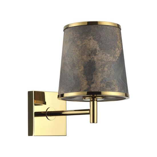 5064/1W MODERN ODL24 529 античн.бронза/серо-беж./металл/натур.камен."шпон" Бра E27 LED 1*5W BERGI