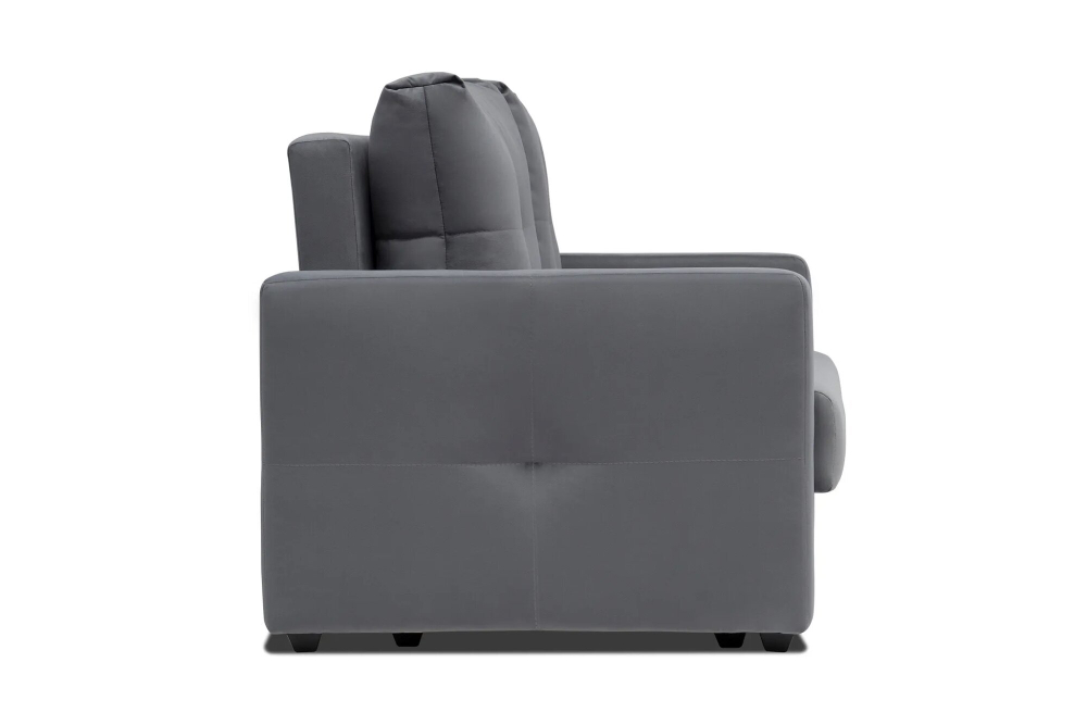 Диван Отто, шагающая еврокнижка, велюр, тёмно-серый