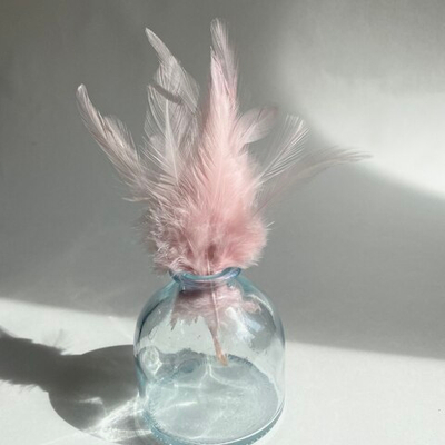 Перья петуха нежно-розовые 7 - 13 см. 20 шт.