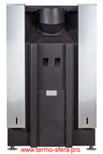 Каминная топка Экокамин ДЕЛЬТА 800 B три стекла принтинг черный шамот