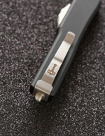 Автоматический складной нож SteelBro UTX-70 T/E Tanto Stonewash 149-10 (черный) фронталка/выкидуха