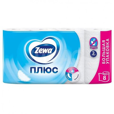 Т/бумага Zewa Plus 2-х сл.8шт.Белая