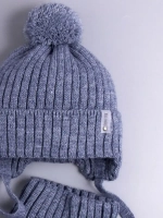 Шапка осенняя детская на завязках и снуд