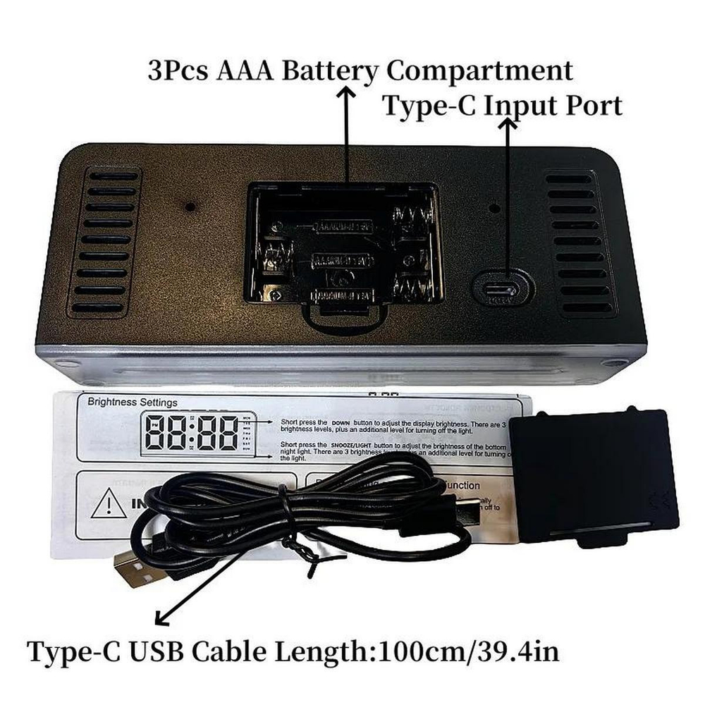 Часы-будильник настольные LED GH8033 White&Green